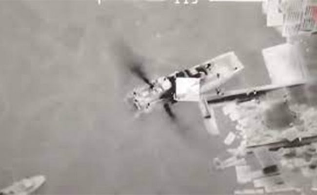 بالفيديو.. «درون» أوكرانية تدمر سفينة روسية في جزيرة الثعبان