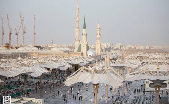شؤون المسجد النبوي :

250 مظلة تغطي ساحات المسجد النبوي، وتعمل بنظام آلي متّزن ت